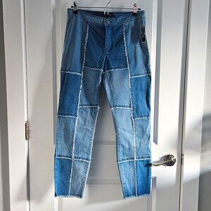 New AZI Patch Denim Blue Jean Size 10